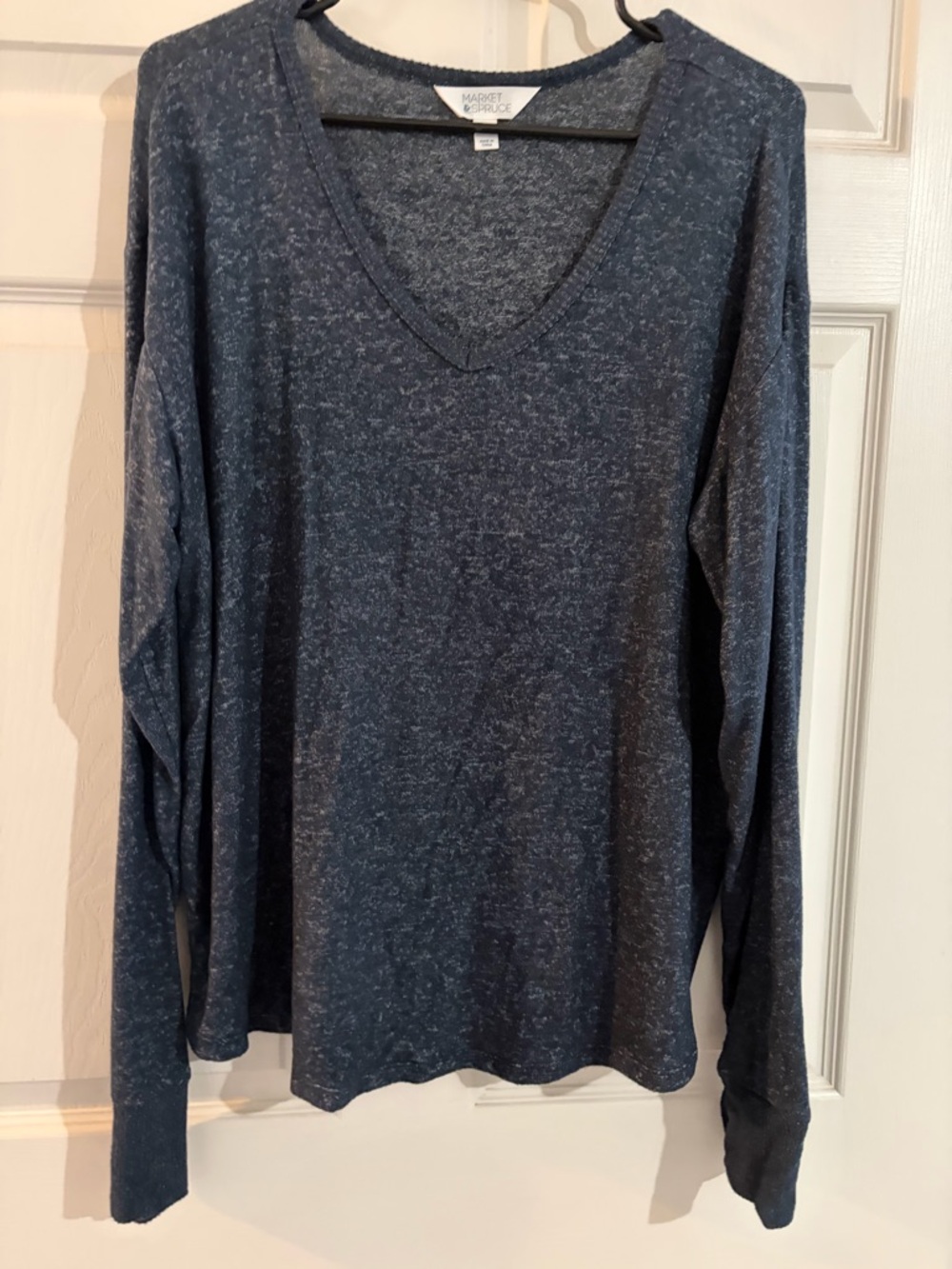 Market & Spruce Top XXL Gray Long Sleeve V Neck Casual Lightweight Top